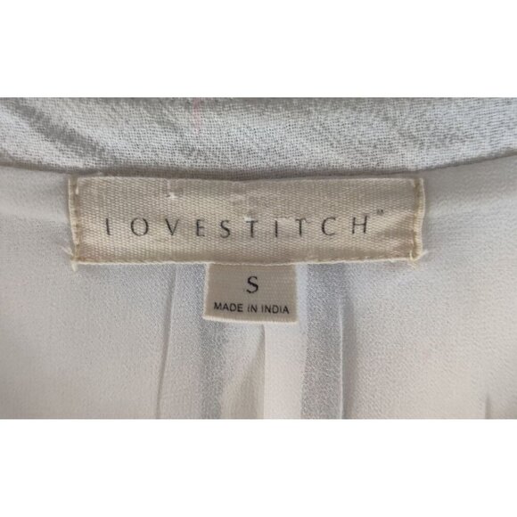 Lovestich Boho Blouse Cream Cotton Sz S Arabian Nights Beaded Hippie Embroidery - Picture 8 of 16